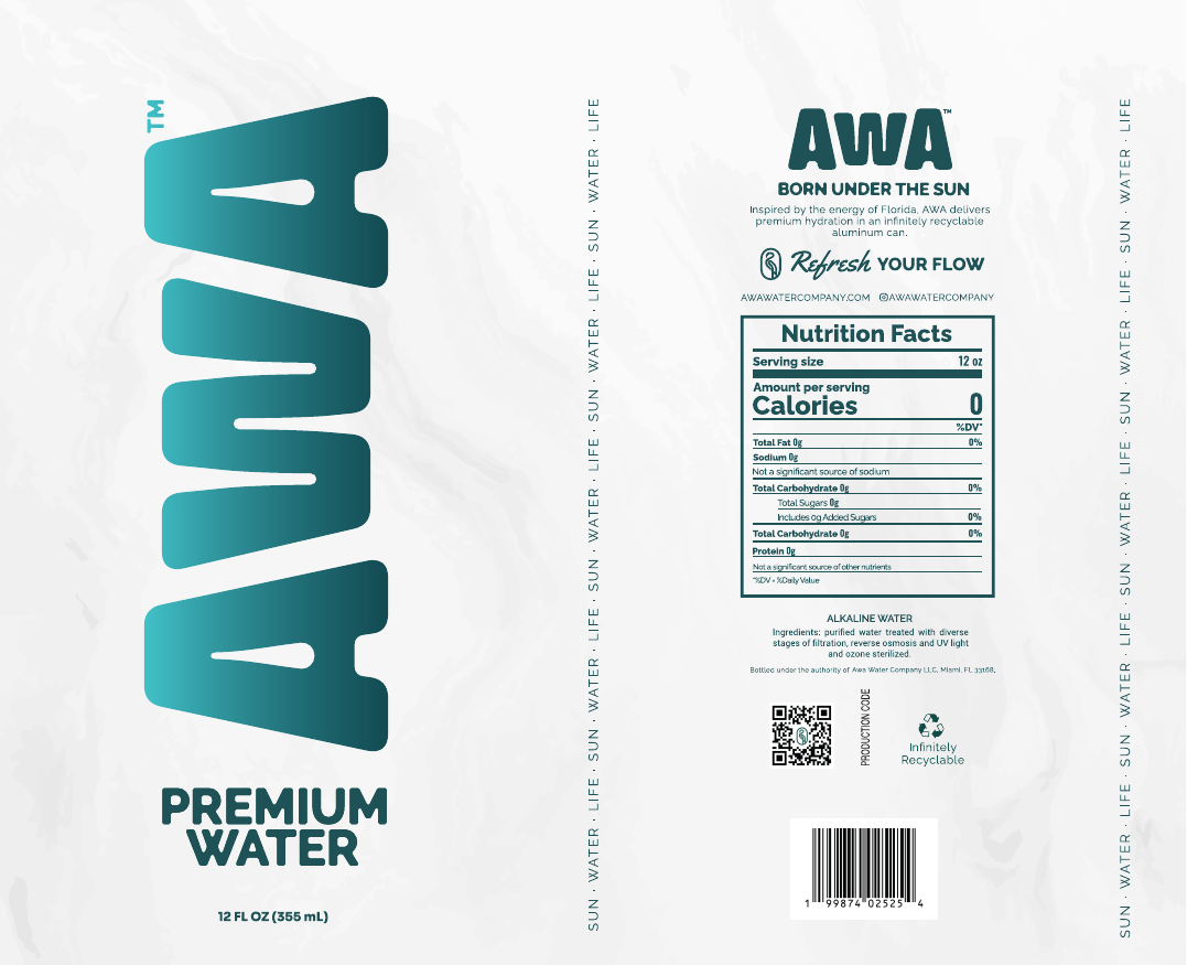 Final front and back AWA Premium Alkaline Water can artwork